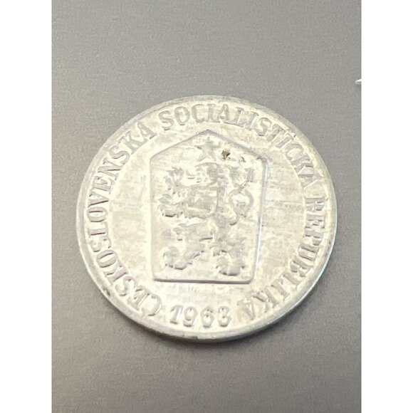 Czechoslovakia 3 Hellers Coin 1963 Lion Crest Collectible Vintage Currency - Picture 2 of 3